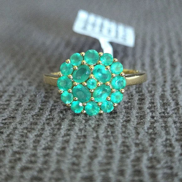 Shivam Green💚 Onyx Floral🌸 Cluster Ring💍 - NWT - Picture 6 of 16